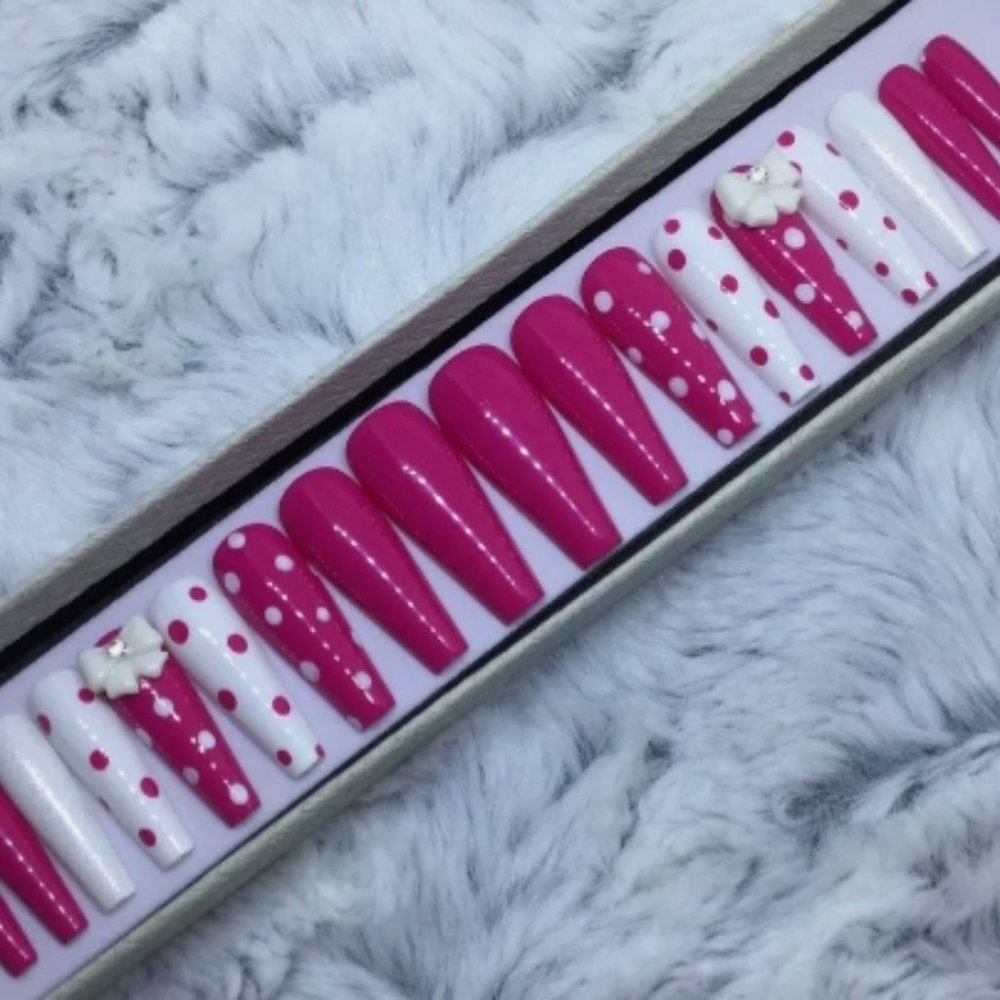 Handmade XL Coffin Hard Gel Press On Nails